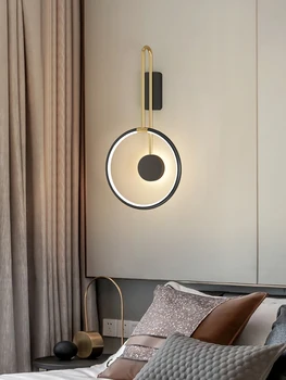 Популярен художествен дизайн Черна кръгла форма Хол Хотелски коридор, с монтиран на стената лампа за осветление дома Вила Окоп