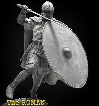 Поставка за римски воин в разглобено формата 1/24 75 мм с щит, комплекти миниатюрни модели от смола, небоядисана