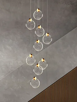 Постмодернистский кристална ресторант творчески луксозен бар маса стълбище Скандинавски балон нощна мрежа за спални червена малък полилей