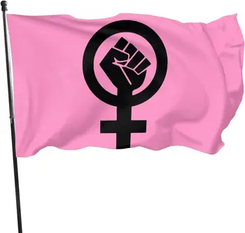 Правата на жените - това е знамето на протест в защита на правата на човека, женски символ, знамена за градина, двор, Улица украса за партита на закрито, подаръци за жени