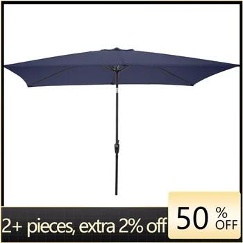 Правоъгълен чадър за двор, цвят-тъмно син, Тики, безплатна доставка, транспортир, чадъри за двор и влакчета, чадър за плажа