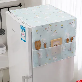 Прахоустойчив калъф за хладилник с чанта за съхранение, моющийся многоцелеви защитен калъф за печат, прах за шкафове домакински перални машини