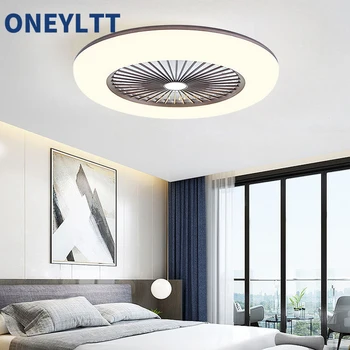 Приети с трансграничен невидим тавана лампа с вграден вентилатор на тавана Macaron спалня ресторант вентилатор лампа