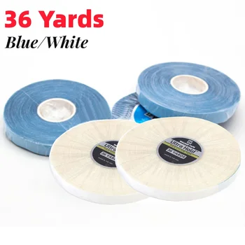 Продажба на едро 36 ярда синя дантела отпред, Поддържащи Бяла лента, Двустранно залепваща лента за коса за изграждане на лентата / перуката / Дантелен перуки