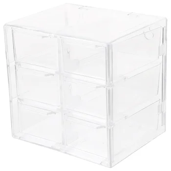 Прозрачен прахоустойчив кутия выдвижного тип с девет и шест решетки (шест мрежи) за канцеларски материали