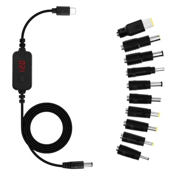 Регулируем захранващ кабел USB C toDC с 10 преобразовательными глави, подходящ за рутер, лаптоп и още много други