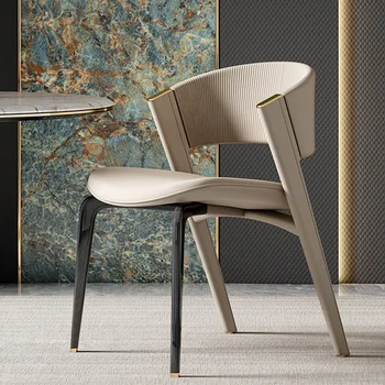 Ресторанная мебели в италиански стил, лесен луксозен стол за хранене от масивно дърво, битови стол, стол за кафе, висококачествена кожа.