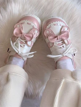 Розови Обувки на Мери Джейн в стил Лолита 