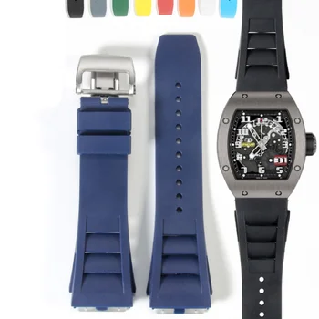 С отвертка 4/5 звезди Висококачествен водоустойчив каишка от мека гума за часовник Richard Mille, силиконови въжета RM-11 за мъже
