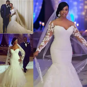Сватбени рокли с държавите от Африка, завързана аппликацией 
