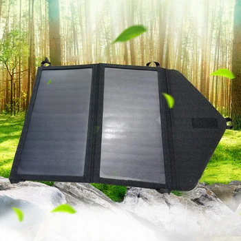 Сгъваема чанта за слънчеви панели с мощност 15 W И 5 На Изход USB Слънчево зарядно Джобно Складное Слънчево Зарядно Външен Преносим източник на захранване