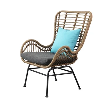 Скандинавски мързелив диван за сядане на открито, в комбинация маса и стол от ратан, чай масичка със стол, стол