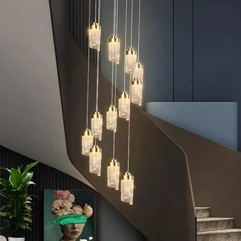 Скандинавски начало декор трапезария Окачен лампа осветление в помещенията лестничный лампа, окачена лампа полилей лампи за дневна