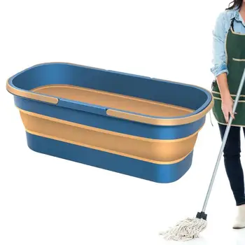 Складное кофа с дръжка, преносима сгъваема въже за почистване, Мултифункционална Голяма вана за пране и кош за бельо за