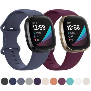 Спортни въжета за Fitbit Versa 3 / Sense, мек силиконов дишащ каишка за часовник, разменени гривна за часа Versa 3