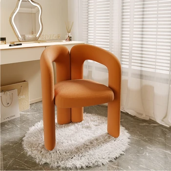 Стол за грим INS, тоалетка Дизайнерски, Модерен и лесен Лампа за спални, луксозна облегалка В бяло-стил кремовом