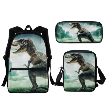 Страхотна училищна чанта с дизайн на динозавър, модерен раница с цип за момчета, висококачествена раница за начално училище, молив случай Mochila, Новост
