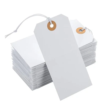 Тагове за окачване на еластични въжета от перфорированного памук от 100 части, картичка с бяла карта, списък с етикети, Классификационная карта, Регистрационен номер.