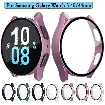 Темперирано филм + чанта 2 в 1 за Samsung Galaxy Watch 5 40/44 мм закалено защитен калъф за екрана
