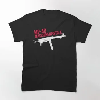 Тениска с немски пистолет-картечница MP-40 от времената на Втората световна война, 100% Памук, С Кръгло деколте, Лятна Ежедневната Мъжка Тениска С къс ръкав, Размер S-3XL