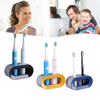 Титуляр електрическа четка за зъби за банята, с монтиран на стената Punch-безплатна паста за зъби, четка за зъби рафтове за съхранение Баня организатор