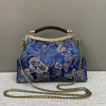Торбичка за подарък за мама, оригиналната класическа реколта женствена чанта от ръчно изработени дамски чанти, ръчна чанта с ресни