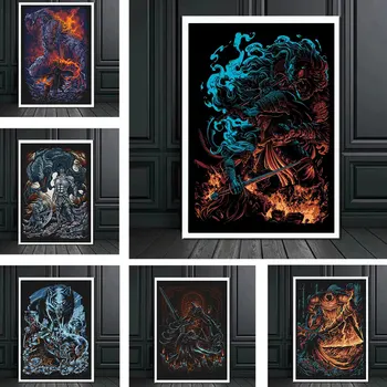 Тъмната Академия На Изкуството Немъртви Легион Готически Плакат Печат На Избраната От Немъртви Платно За Боядисване На Стенни Художествени Картини Хол Начало Декор Подарък
