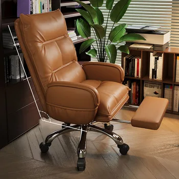 Удобни офис столове с възглавници, колела, Завъртане на поставка за крака, Ергономичен офис стол с възможност за сгъване на облегалката, Офис мебели Silla Oficina