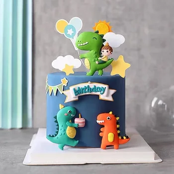 Украса на торта с Динозавром, честит Рожден Ден, Динозавър, Topper за тортата, в Света на 