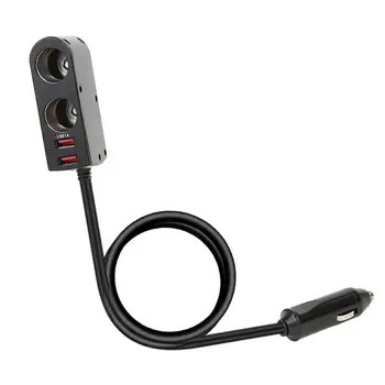 Универсално 12V 24V 2в1 Автомобилни Запалки Сплитер Контакти Dual USB Зарядно Устройство за Метал Зарядно Устройство, захранващ Адаптер Универсален За Телефон