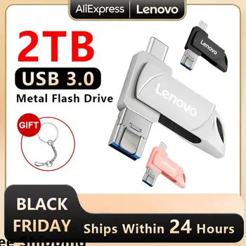 Флаш памет Lenovo USB 3.0 2 TB 1 TB Високоскоростен USB-диск на Преносим USB-диск, Флаш-памет За Iphone/ PC/на Колата / на телевизора