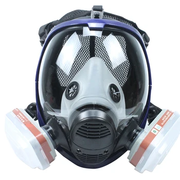Химическо маска 6800 Противогаз Прахоустойчив Респиратор Боя Пестицидный Спрей Силикон Полнолицевые Филтри Лабораторни Заваръчни Консумативи