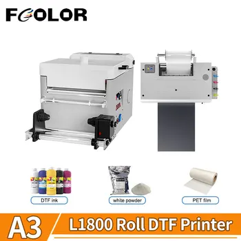 Цветен принтер Epson A3 L1800 DTF и 30-см машина за разбиване на прах DTF Работят Заедно за Печат Мъжки и Женски Потници, тениски, Дрехи