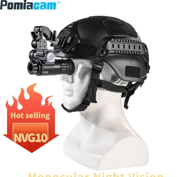 Цифров монокуляр за нощно виждане за шлем NVG10 HD, прицел за камера за нощно виждане, 1920x1080 P, зелен, тактически монокуляр за лов камери