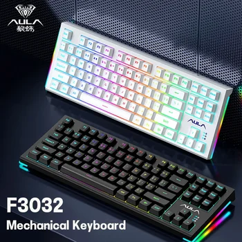 Ч. в класна F3032 Индивидуална Механична клавиатура С гореща Замяна на Ос на Настолен Компютър Офис Набор на Текст Rgb Светлинен Ефект Може да Бъде Макропрограммированием