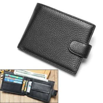 Чантата-визитница за мъже от телешка кожа, малък портфейл, мини джоб за монети, шарнирен болт, Банковата кредитна карта