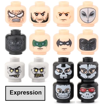 Черна маска на Бухал, маска с израз на лицето на Призрак и зомбита, Фигурки, градивните елементи на MOC City, играчки, мини-тухли за Хелоуин