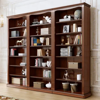 Шкафове от масивно дърво, Неоклассическая висококачествени мебели за кабинет, Голяма лавица за книги, Луксозен Американски европейски стил