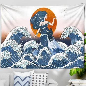 Японското одеяло голям гоблен кийт арована дракон, феникс тотем стенен бохемски покривки за легла начало декор на гоблен